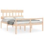 Bed for seniors with solid wood headboard 160x200cm by vidaXL, Beds and slatted bases - Ref: Foro24-3195426, Price: 172,26 €,...