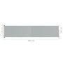 Toldo lateral retráctil para patio gris 140x600 cm de vidaXL, Sombrillas - Ref: Foro24-317956, Precio: 84,94 €, Descuento: %