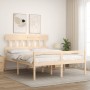 Bed for seniors with solid wood headboard 160x200cm by vidaXL, Beds and slatted bases - Ref: Foro24-3195426, Price: 172,26 €,...