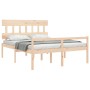 Bed for seniors with solid wood headboard 160x200cm by vidaXL, Beds and slatted bases - Ref: Foro24-3195426, Price: 172,26 €,...