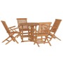 Folding 5-piece solid teak wood garden dining set by vidaXL, Garden sets - Ref: Foro24-3096572, Price: 588,60 €, Discount: %