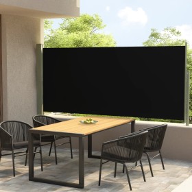 Black retractable garden side awning 140x300 cm by vidaXL, Umbrellas - Ref: Foro24-317832, Price: 56,72 €, Discount: %