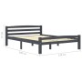 Solid pine wood bed frame dark grey 120x200 cm by vidaXL, Beds and slatted bases - Ref: Foro24-322091, Price: 87,99 €, Discou...