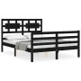 Estructura de cama con cabecero madera maciza negro 140x200 cm de vidaXL, Camas y somieres - Ref: Foro24-3194445, Precio: 160...