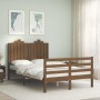 Honey brown solid wood bed frame and headboard 120x200 cm by vidaXL, Beds and slatted bases - Ref: Foro24-3194179, Price: 142...