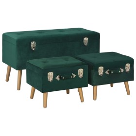 Storage stools 3 pieces green velvet by vidaXL, Benches for halls and storage - Ref: Foro24-329254, Price: 144,12 €, Discount: %