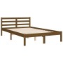 Honey brown solid wood bed frame and headboard 120x200 cm by vidaXL, Beds and slatted bases - Ref: Foro24-3194179, Price: 142...