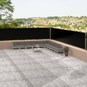 Toldo lateral retráctil negro 117x1200 cm de vidaXL, Sombrillas - Ref: Foro24-318054, Precio: 69,99 €, Descuento: %