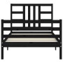 Estructura de cama con cabecero madera maciza negro 90x200 cm de vidaXL, Camas y somieres - Ref: Foro24-3193910, Precio: 118,...