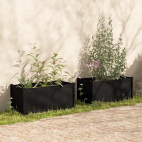 Planters 2 pcs solid black pine wood 100x50x50 cm by vidaXL, Pots and planters - Ref: Foro24-810733, Price: 176,99 €, Discoun...