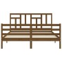 Estructura de cama matrimonio con cabecero madera marrón miel de vidaXL, Camas y somieres - Ref: Foro24-3194969, Precio: 148,...