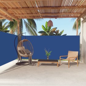 Toldo lateral retráctil azul 160x600 cm de vidaXL, Sombrillas - Ref: Foro24-317998, Precio: 92,99 €, Descuento: %