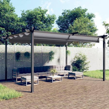 Gartenpavillon mit einziehbarem Dach anthrazitgrau 4x3 m von vidaXL, Zelte und Pavillons - Ref: Foro24-318538, Preis: 500,12 ...