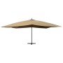 Cantilever side umbrella with taupe wood pole 400x300 cm by vidaXL, Umbrellas - Ref: Foro24-318431, Price: 197,80 €, Discount: %