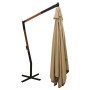 Cantilever side umbrella with taupe wood pole 400x300 cm by vidaXL, Umbrellas - Ref: Foro24-318431, Price: 197,80 €, Discount: %