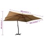 Cantilever side umbrella with taupe wood pole 400x300 cm by vidaXL, Umbrellas - Ref: Foro24-318431, Price: 197,80 €, Discount: %