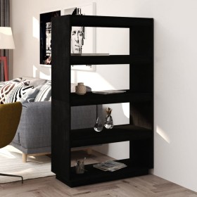 Black pine wood shelving/space divider 80x35x135 cm by vidaXL, Bookcases and shelves - Ref: Foro24-810893, Price: 68,99 €, Di...