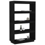 Estantería/divisor de espacios madera pino negro 80x35x135 cm de vidaXL, Librerías y estanterías - Ref: Foro24-810893, Precio...