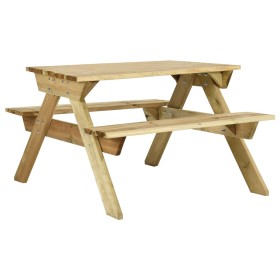 Mesa de picnic con bancos 110x123x73 cm madera pino impregnada de vidaXL, Mesas de jardín - Ref: Foro24-318398, Precio: 188,3...