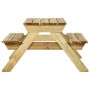 Mesa de picnic con bancos 110x123x73 cm madera pino impregnada de vidaXL, Mesas de jardín - Ref: Foro24-318398, Precio: 188,1...