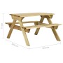 Mesa de picnic con bancos 110x123x73 cm madera pino impregnada de vidaXL, Mesas de jardín - Ref: Foro24-318398, Precio: 188,1...