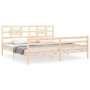 Estructura de cama con cabecero madera maciza 200x200 cm de vidaXL, Camas y somieres - Ref: Foro24-3194461, Precio: 143,99 €,...