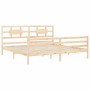 Estructura de cama con cabecero madera maciza 200x200 cm de vidaXL, Camas y somieres - Ref: Foro24-3194461, Precio: 143,99 €,...