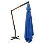 Sombrilla voladiza con poste de madera azul 400x300 cm de vidaXL, Sombrillas - Ref: Foro24-318435, Precio: 185,35 €, Descuent...