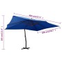 Sombrilla voladiza con poste de madera azul 400x300 cm de vidaXL, Sombrillas - Ref: Foro24-318435, Precio: 185,35 €, Descuent...