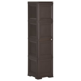 Kunststoff-Kleiderschrank, braunes Holzdesign, 40 x 43 x 164 cm von vidaXL, Schließfächer und Lagerschränke - Ref: Foro24-340...