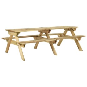 Mesa de pícnic con bancos 220x122x72 cm madera pino impregnada de vidaXL, Mesas de jardín - Ref: Foro24-318399, Precio: 281,9...