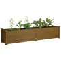 Arriate de madera maciza de pino marrón miel 150x31x31 cm de vidaXL, Maceteros y jardineras - Ref: Foro24-810745, Precio: 82,...