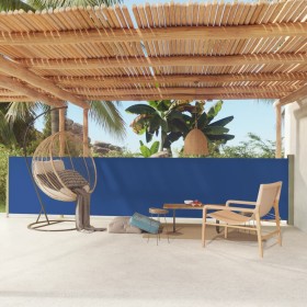 Toldo lateral retráctil de jardín azul 117x600 cm de vidaXL, Sombrillas - Ref: Foro24-317948, Precio: 93,41 €, Descuento: %