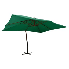 Green wooden pole cantilever umbrella 400x300 cm by vidaXL, Umbrellas - Ref: Foro24-318428, Price: 148,99 €, Discount: %