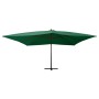 Sombrilla voladiza poste de madera verde 400x300 cm de vidaXL, Sombrillas - Ref: Foro24-318428, Precio: 149,54 €, Descuento: %