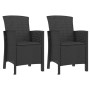 Garden armchairs 2 units with PP rattan cushions in graphite color by vidaXL, Garden chairs - Ref: Foro24-318229, Price: 157,...