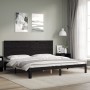 Bed frame with black solid wood headboard 200x200 cm by vidaXL, Beds and slatted bases - Ref: Foro24-3193685, Price: 183,36 €...