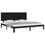 Bed frame with black solid wood headboard 200x200 cm by vidaXL, Beds and slatted bases - Ref: Foro24-3193685, Price: 183,36 €...