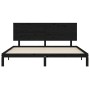 Bed frame with black solid wood headboard 200x200 cm by vidaXL, Beds and slatted bases - Ref: Foro24-3193685, Price: 183,36 €...