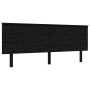 Bed frame with black solid wood headboard 200x200 cm by vidaXL, Beds and slatted bases - Ref: Foro24-3193685, Price: 183,36 €...