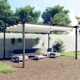 Garden gazebo with cream-colored retractable roof 4x3 m by vidaXL, Tents and gazebos - Ref: Foro24-318537, Price: 520,59 €, D...