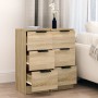 Aparadores 2 uds madera contrachapada roble Sonoma 30x30x70 cm de vidaXL, Aparadores - Ref: Foro24-811158, Precio: 105,71 €, ...