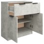 Aparador de madera contrachapada gris hormigón 60x30x70 cm de vidaXL, Aparadores - Ref: Foro24-811092, Precio: 63,54 €, Descu...