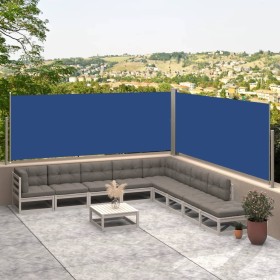 Blue retractable side awning 117x600 cm by vidaXL, Umbrellas - Ref: Foro24-317986, Price: 88,99 €, Discount: %