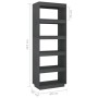 Pine wood gray shelf/space divider 60x35x167 cm by vidaXL, Bookcases and shelves - Ref: Foro24-810876, Price: 71,10 €, Discou...