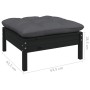 Garden footstool solid black pine wood anthracite cushion by vidaXL, Modular outdoor sofas - Ref: Foro24-806644, Price: 60,88...