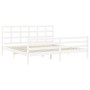 White solid wood bed frame with headboard 200x200 cm by vidaXL, Beds and slatted bases - Ref: Foro24-3194007, Price: 150,80 €...