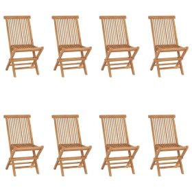 Folding garden chairs 8 units solid teak wood by vidaXL, Garden chairs - Ref: Foro24-3096592, Price: 380,30 €, Discount: %