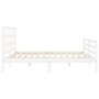 White solid wood bed frame with headboard 200x200 cm by vidaXL, Beds and slatted bases - Ref: Foro24-3194007, Price: 151,99 €...