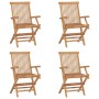 Folding garden chairs, set of 4, made of solid teak wood. by vidaXL, Garden chairs - Ref: Foro24-3096593, Price: 346,99 €, Di...